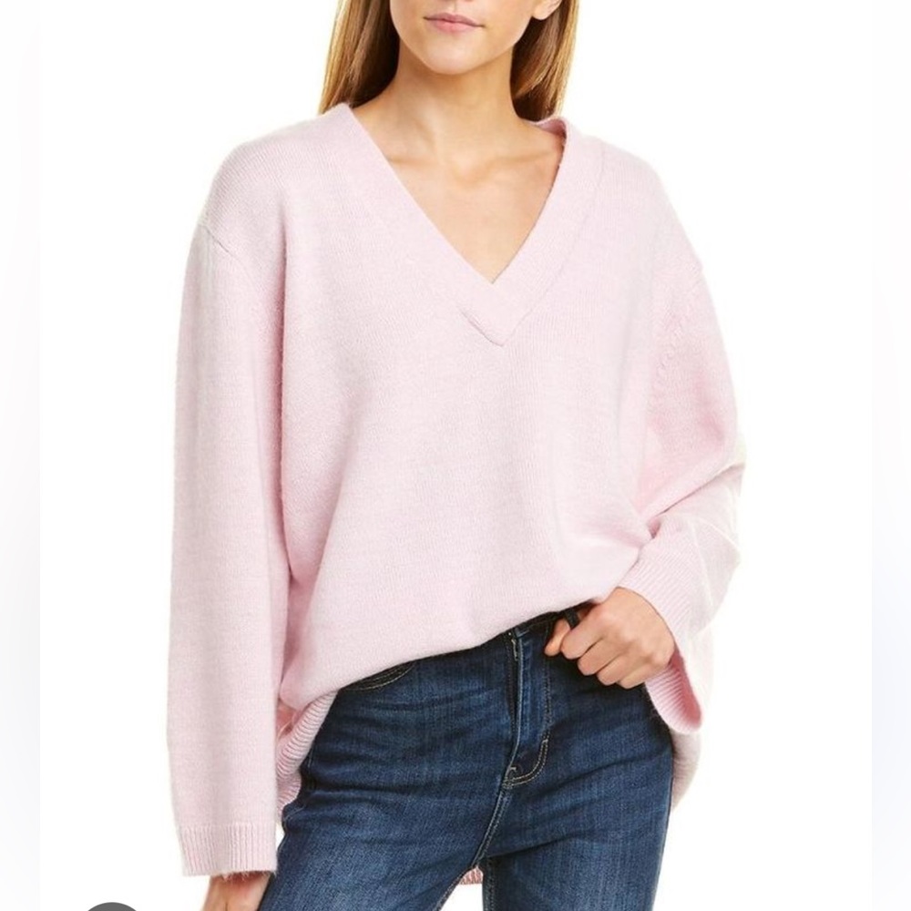 Women's Pink V-Neck Sweater
